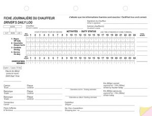 Fiche Journalière Log Book