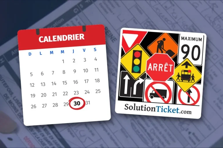 Calendrier avec le 30 encerclé – délai de 30 jours pour contester un constat d'infraction