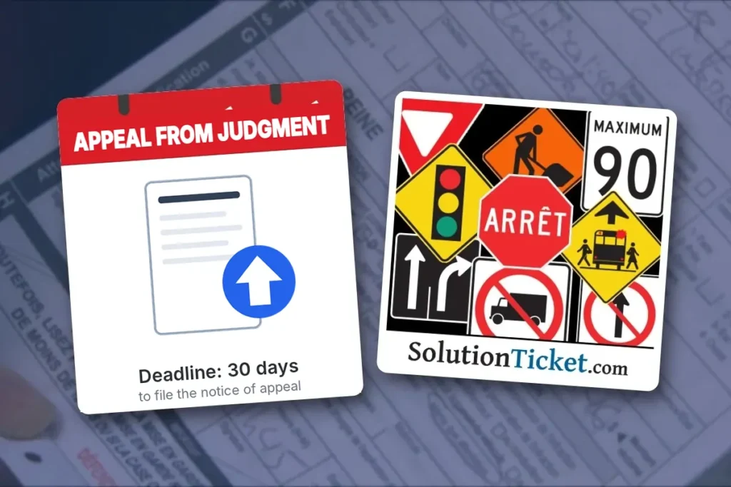 Judgment document with an upward arrow – 30-day deadline for the notice of appeal