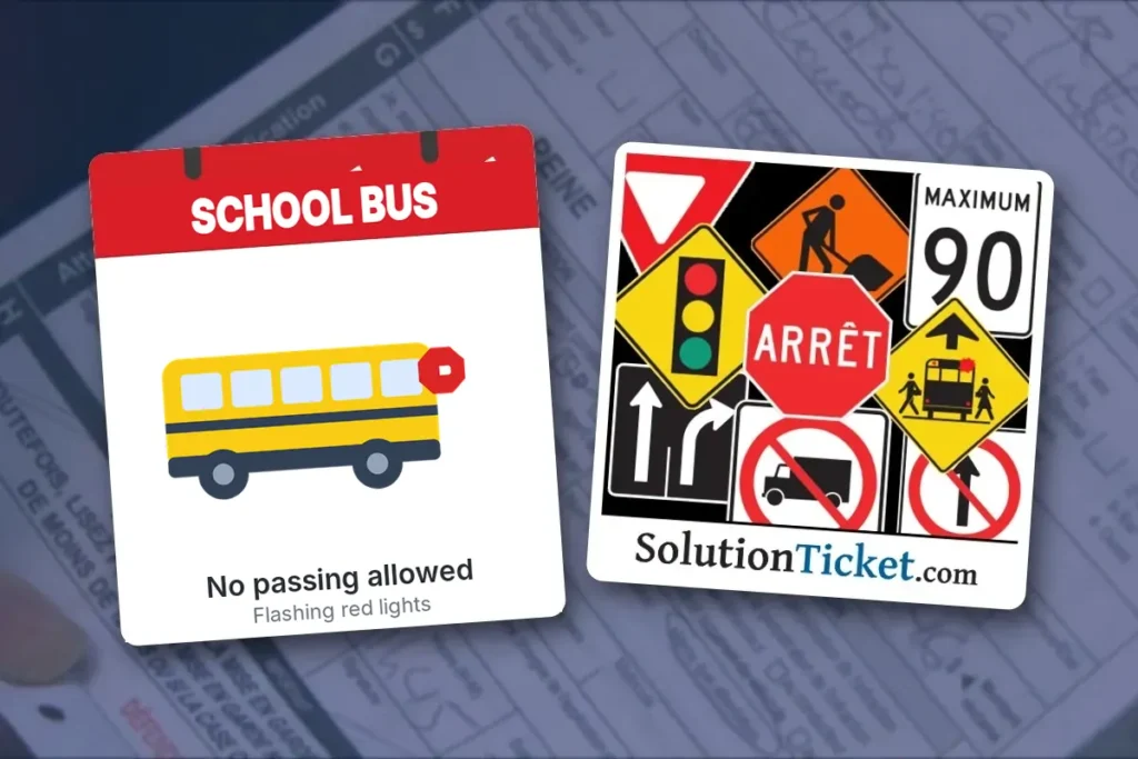 Yellow school bus with a stop sign – passing a school bus