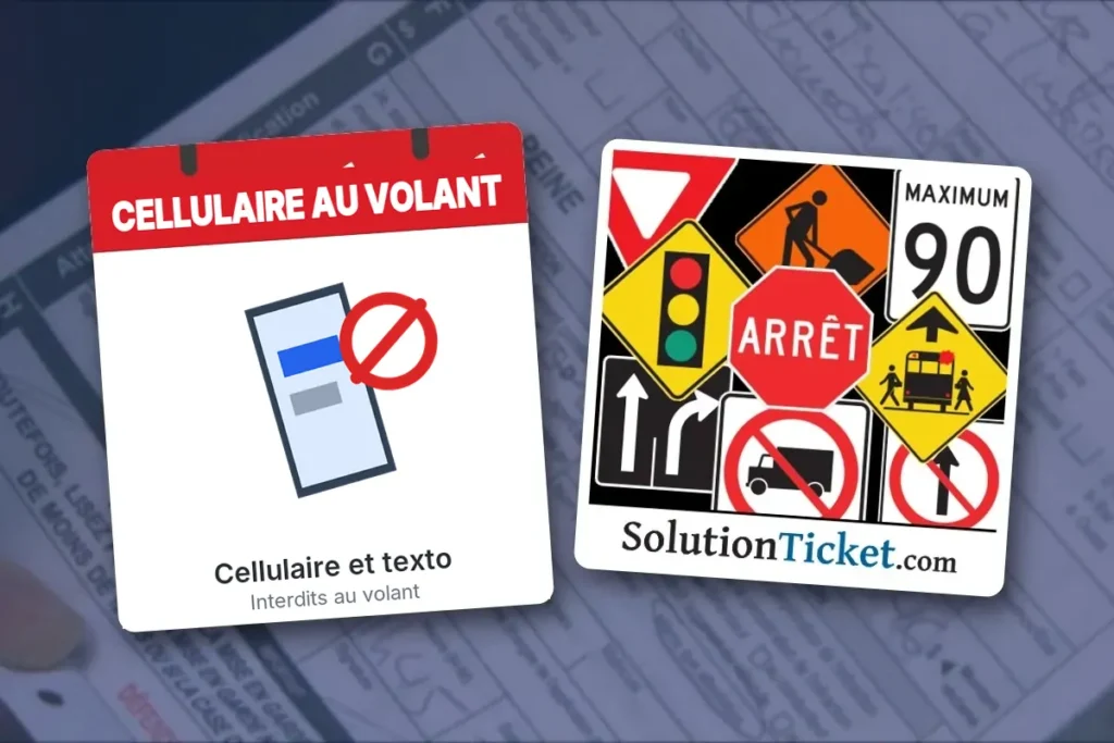 Téléphone cellulaire avec panneau d’interdiction – cellulaire et texto au volant