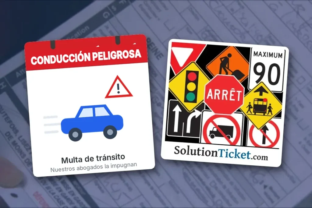 Auto a exceso de velocidad con triángulo de advertencia – conducción peligrosa